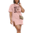 Shein Slogan Graphic Split Hem Tee Dress For Summer
