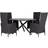 Sunfun Skillinge Bord + 4 Positionsstolar Svart Matgrupp, 1 Bord inkl. 4 Stolar