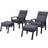 Sunfun Relaxset Vormedal Fåtöljer +1 Bord +2 Fotpallar Svart Loungeset, 1 Bord inkl. 2 Stolar