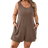 Shein Plus Women Summer Solid Color Crew Neck Dual Pocket Casual Jumpsuit