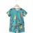 Shein Young Boys Summer Casual Dinosaur Printed Short Sleeve TShirt And Shorts Set