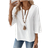 Shein Solid VNeck MidLength Sleeve Casual Blouse