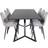 Ebuy24 MarinaBLBL Matgrupp Svart Och 6 Polar Matstola Bordsgrupp 180x90cm 7st