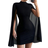 Shein Mini Slim-Fit Collar Cape Dress - Solid Color