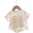 Shein New Summer Sweet Baby Girls White Short Sleeve TShirt With Floral Pattern