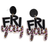 Shein 1pair Friday & Leopard Print Letter Pendant Women'S Earrings