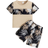 Shein Young Boy pcsSet Casual Holiday Palm Leaves Print Round Neck Short Sleeve TShirt And Shorts Summer Outfits
