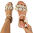 Shein Womens Fashion Embroidered Comfortable Buckle Elastic Band Beach Wide Width Flat Sandals