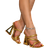 Shein Womens Pyramid High Heel Mules Sandals With Golden Decorations Glamorous High Heel Slippers For Parties