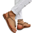 Shein Roman Style Pearl Beaded Khaki Color Women Sandals For Summer Fashionable And Versatile Flat Shoes That Matches Well With Skirts And Casual French O