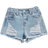 Shein Toddler Girls' Distressed Frayed Hem Denim Shorts