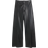River Island Faux Leather Wide Leg Trouser - Black