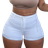 Shein Summer AllMatch Slim Fit Solid Color Mini Denim Shorts With Rolled Hem For Women