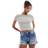 Stradivarius Ripped Denim Short - Dark Wash Blue