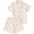Shein Tween Girl Two Piece Set Of Cute Bubble Pleated Cherry Print Pajamas Comfortable Fabric And Lapel Design Perfect For Pajama Parties And Relaxing Night