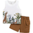 Shein Baby Boys Cute Cartoon Animal Pattern Printed Vest Top And Shorts Set For SpringSummer