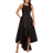 Adrianna Papell High-Low Mikado Gown - Black