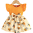 Shein Baby Girl Summer Flutter Sleeve Dress Lovely Bee Print With Bowknot And Stripe Design