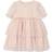 Lil'Atelier Mini Girls Tulle Layered Short Sleeve Dress - Peach Blush
