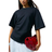 ASOS DESIGN corset waist t-shirt in black