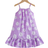 Shein Young Girl Summer Holiday Beach Playtime Purple Crinkled Blossom Pattern Sleeveless Loose Fit MidLength ALine Strap Dress Summer
