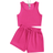 Shein Tween Girl Solid Tank Top - Drawstring Waist Shorts
