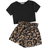 Shein Girls Crop Tee and Paperbag Waist Shorts Set