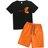 Shein Tween Boy Gamepad Graphic Tee - Drawstring Waist Shorts