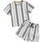Shein Young Boy Striped Graphic Tee Shorts Set