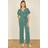 Yumi Geometric Wide Leg Jumpsuit - Green