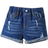 Shein Toddler Girls Ripped Roll Up Hem Denim Shorts