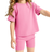 Shein Toddler Girls Cotton Drop Shoulder Top & Biker Shorts Set