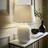ValueLights Harrison Tapered Shade White Geometic Ribbed Pattern Table Lamp