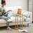 Homcom C-Shaped Side with Tempered Glass Tabletop Small Table