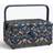 John Lewis William Morris Strawberry Thief Print Medium Rectangular Sewing Basket Navy Storage Box