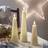 Lights4fun TruGlow LED Kerzen Trio Kegelform Elfenbeinfarben Warm White LED-Licht