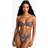 boohoo Womens Swimwear Essentials Leopard Bandeau Bikini Top - Brown