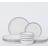 John Lewis Stacking Blue Rim Porcelain Dinnerware 12 Piece White Dinner Set