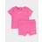 Nike Girls' Ribbed Crew T-Shirt Shorts Set Infant - Pink