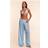 PrettyLittleThing Chiffon Wide Leg Beach Trousers - Blue