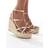 New Look Women's Gold Faux Leather Metallic Strap Wedge Sandals - Gold