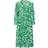 Only Printed Maxi Dress with Long Sleeves - Green Print