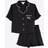 River Island Girls Satin Frill Shorts Pyjama Set - Black