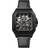 Ingersoll Men's Automatic Black Square Skeleton Dial Black Leather Strap Watch