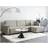 Beliani Left Hand Fabric Corner Beige Polyester Sleeping Function Romedal Sofa