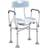 Homcom Padded Bath Chair with Slotted Seat and Adjustable Height Light Blue