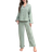 Shein Ditsy Floral Bubble Ruffle Pajama Set - Button-Front