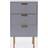 OHS Ribbed 3 Drawer Wood Grey Bedside Table 24x36cm