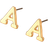Shein 1pair Fashionable Metal Minimalist Alphabet Letter Stud Earrings For Women, Birthday Gift