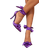 Shein Ladies' Fashionable Butterfly Knot Decorated High Heels With Straps, New Style Purple Heel Pointed Single Shoes